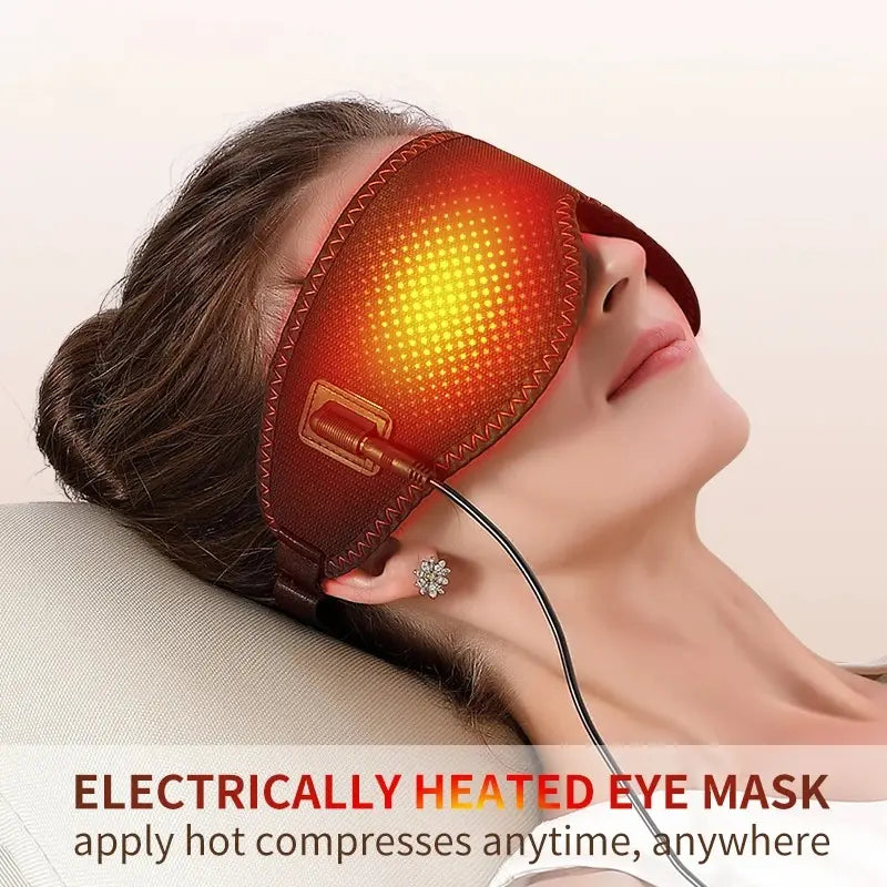 Woman wearing the Eye Escape Bluetooth compression eye massager